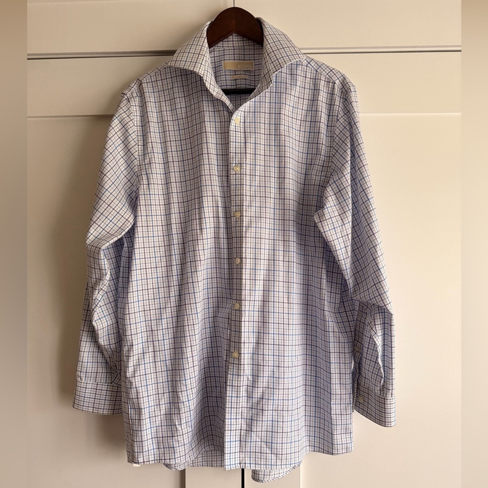 Michael Kors No Iron Plaid Men’s Plaid Shirt